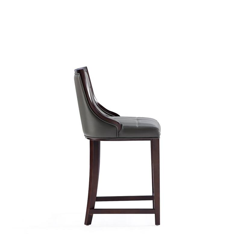 Manhattan Comfort Fifth Ave Dark Walnut Counter Height Bar Stool (Set of 2)