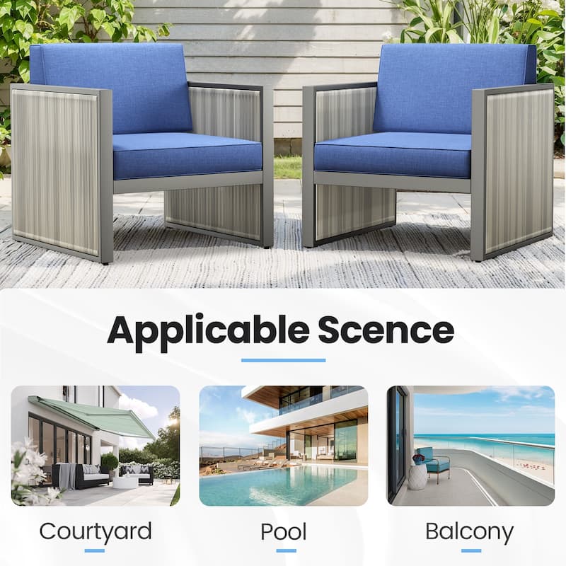 Pocassy Outdoor PE Wicker Funiture Set