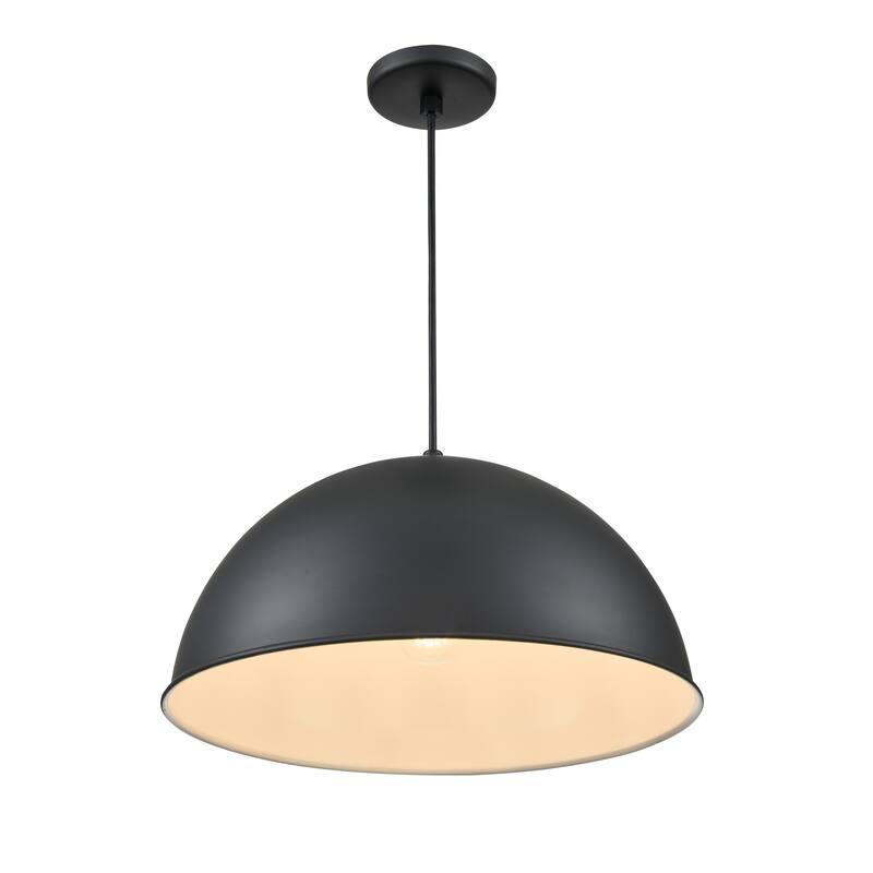 R Series 1-Light Cord Hung Wide Deep Bowl Satin Black - Satin Black
