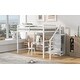 preview thumbnail 3 of 7, Modern Style Full Size Loft Bed withStaircase and Built-in Storage Wardrobe.