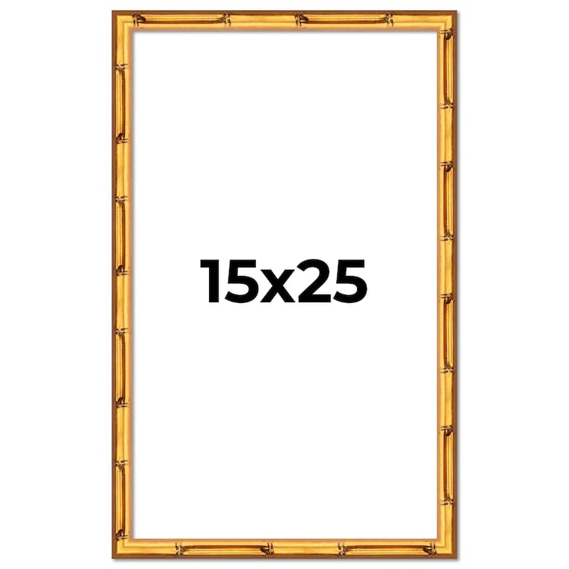 15x25 Frame Gold Bamboo Picture Frame Modern Photo Frame Includes UV Acrylic Shatter Guard Front Acid Free Foam Backing Board