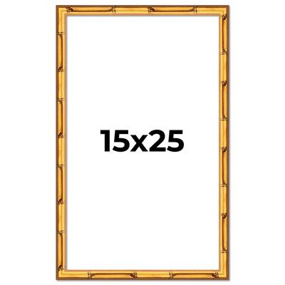 15x25 Frame Gold Bamboo Picture Frame Modern Photo Frame Includes UV Acrylic Shatter Guard Front Acid Free Foam Backing Board