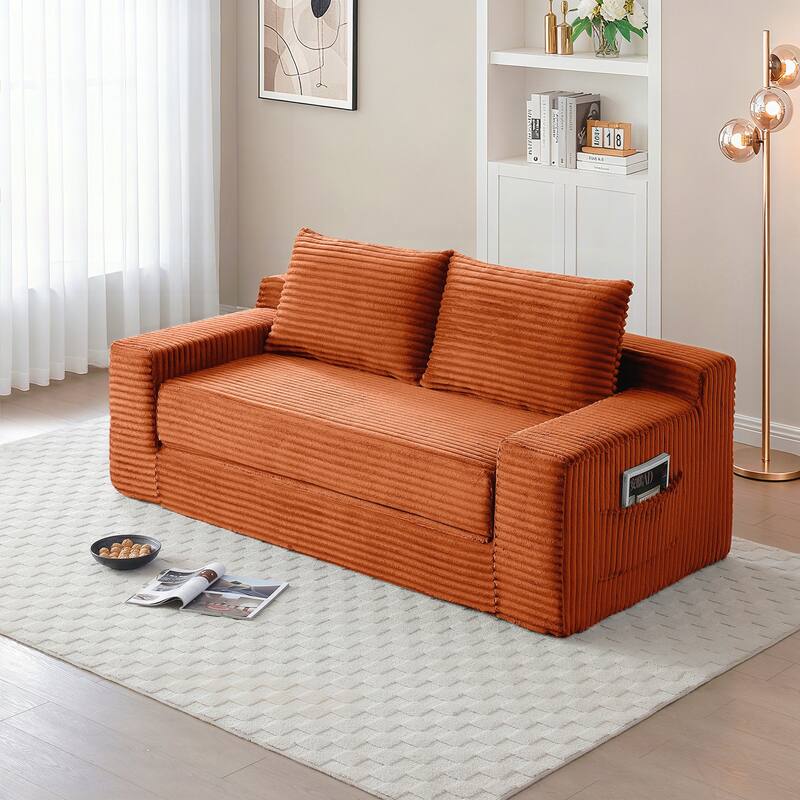 Foam Cloud Loveseat Sofa, 2 in 1 Convertible Folding Couch Bed