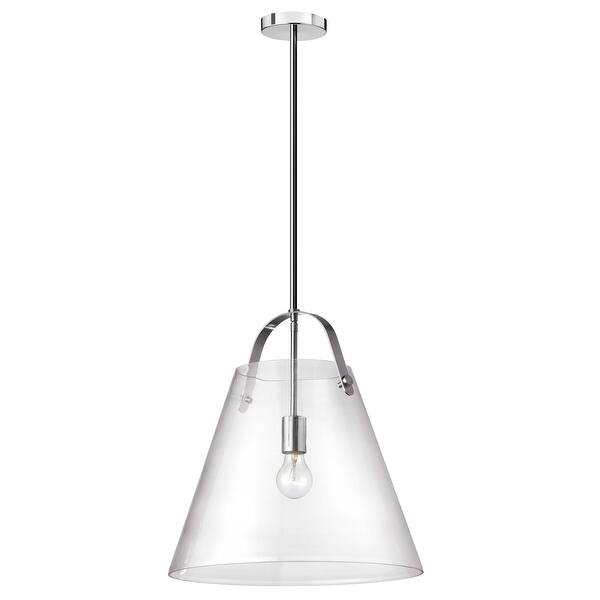 slide 2 of 2, Dainolite Polly Modern and Contemporary 1 Light Incandescent Pendant, Polished Chrome w/ Clear Glass