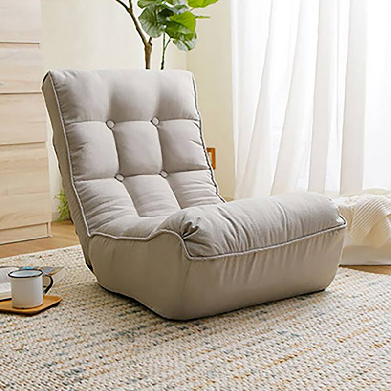 Gray 23.6" High Back Foldable Recliner Chair