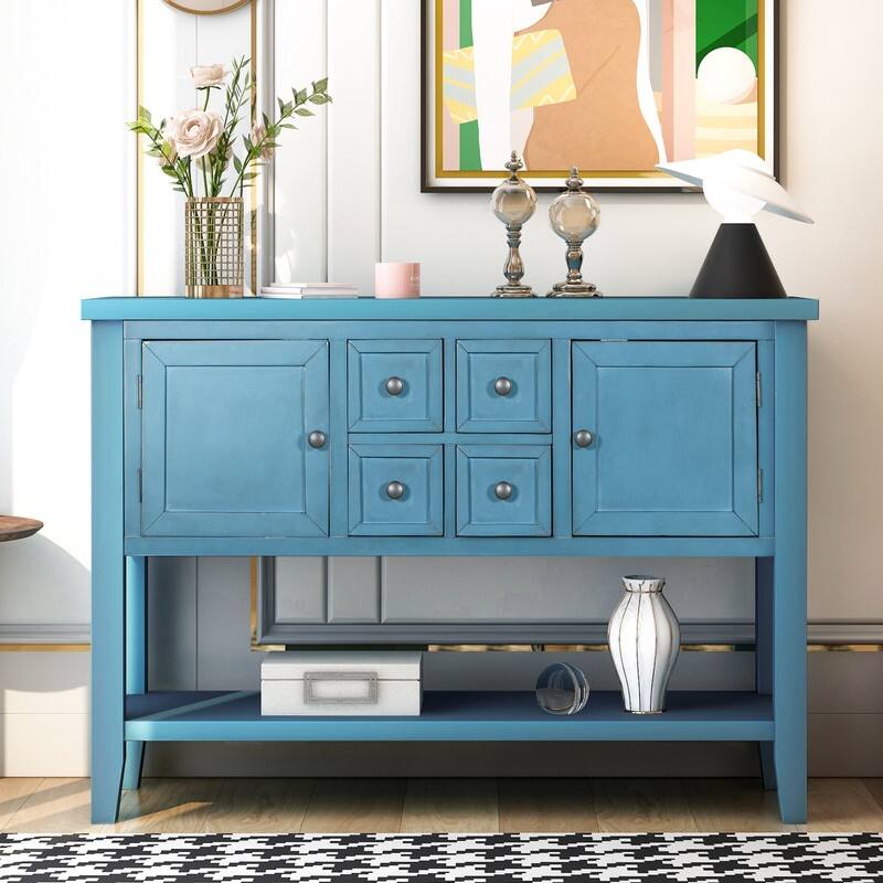 46" Console Sofa Table Sideboard with Storage Drawers Cabinets & Shelf