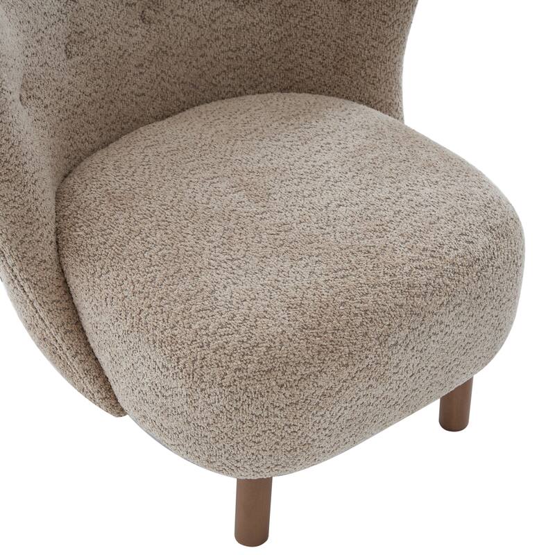 Scott Living - Aurora Modern Upholstered Accent Chair with High-Resilience Seat Cushion, Sculptural Backrest & Solid Wood Legs