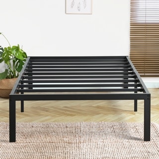 Sleeplanner 14-inch Modern Black Metal Platform Bed Frame