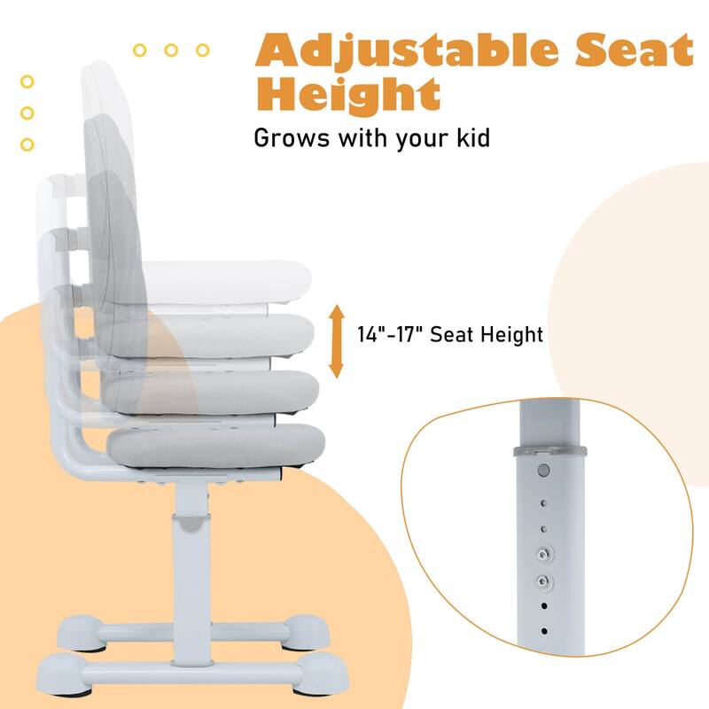 Costway Kids Desk Chair with Double Back Support Adjustable Height - See Details