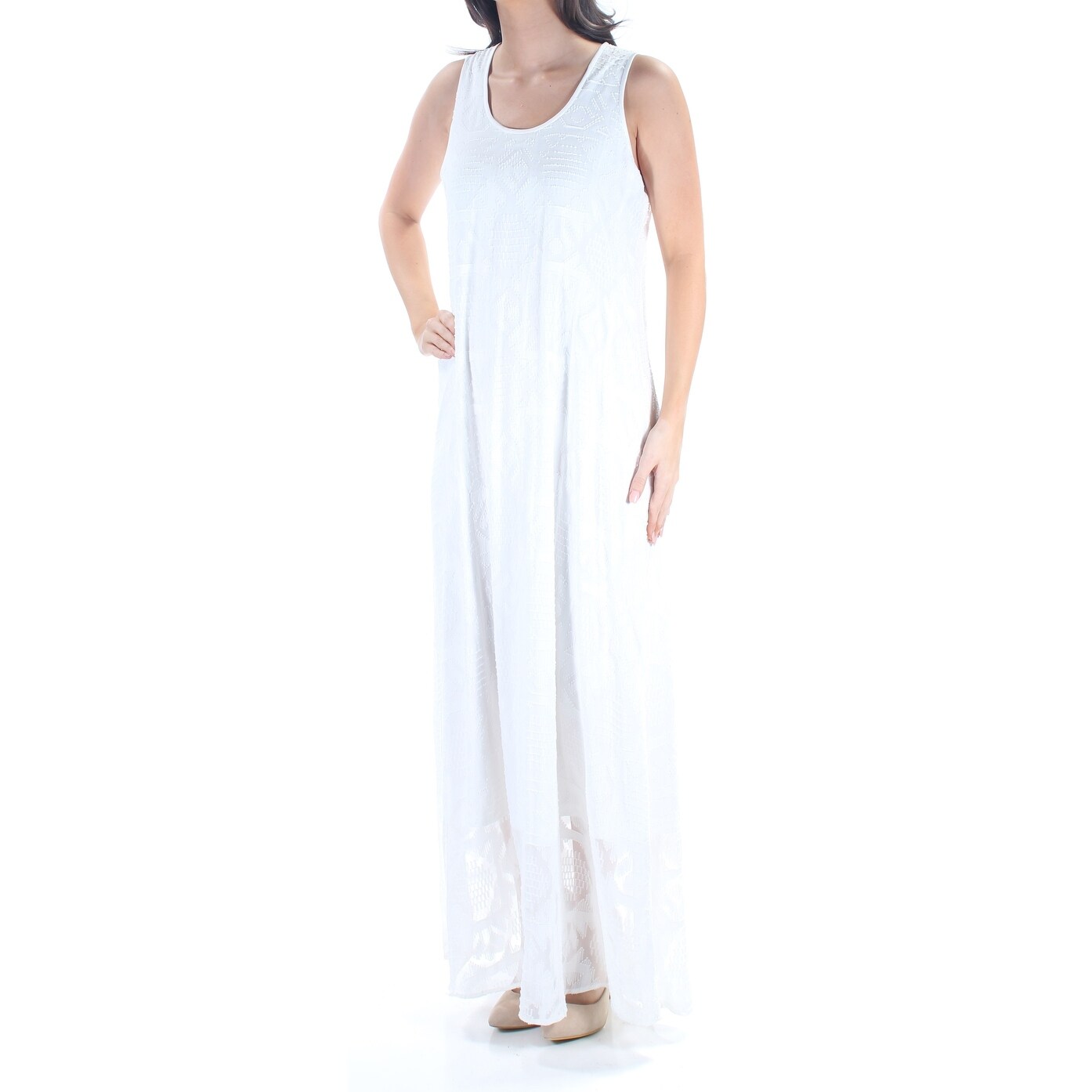 white maxi shift dress