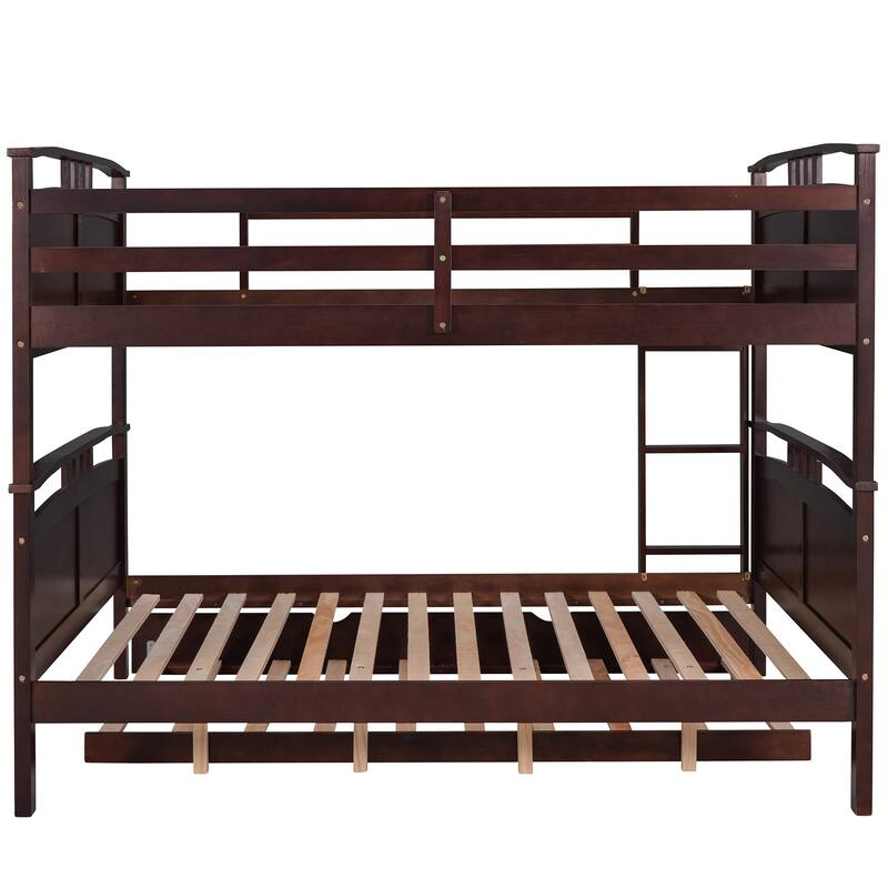 Full-Over-Full Bunk Bed with Twin size Trundle , Separable Bunk Bed for Bedroom