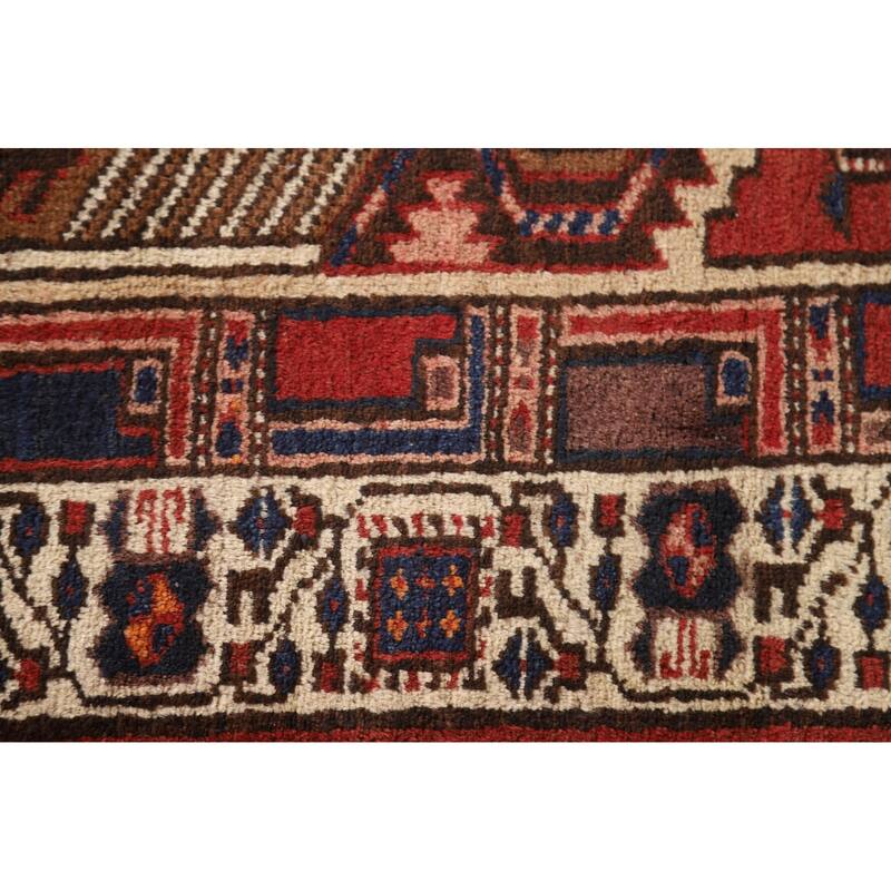 Ardebil Persian Vintage Runner Rug Hand-Knotted Wool Carpet - 3'6"x 10'8"