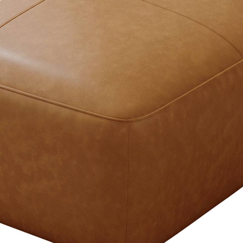 22"/ 35"/ 43" W Rectangular Modern Genuine Leather Ottoman Set of 2