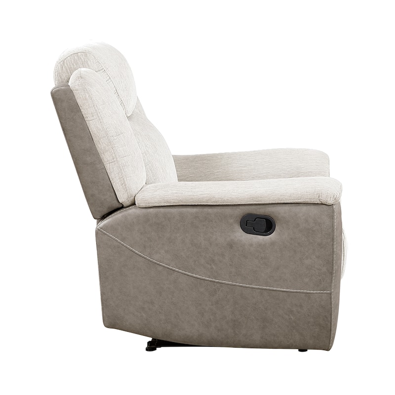 Nadalia 40" Chenille and Microfiber Manual Recliner - Tab Pull Motion