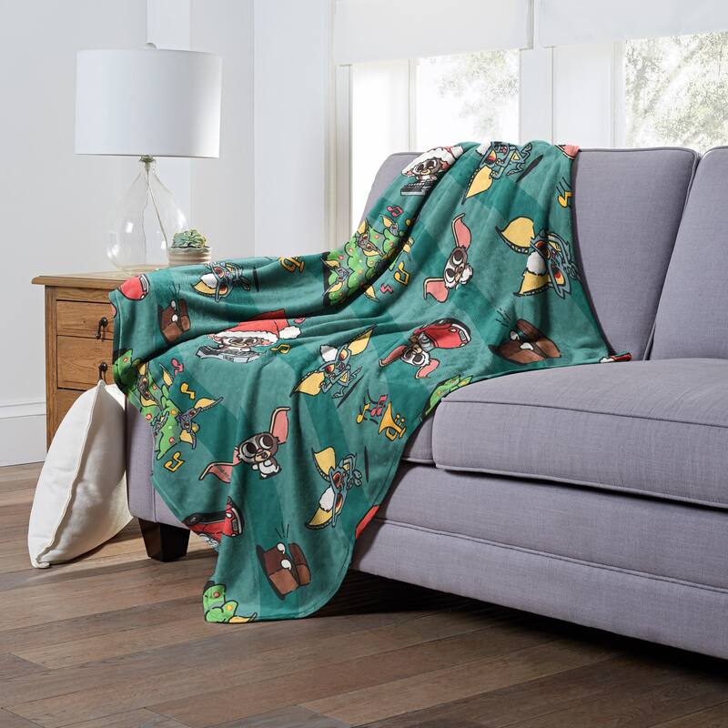 Warner Brothers Gremlins Holiday Madness Silk Touch Throw Blanket