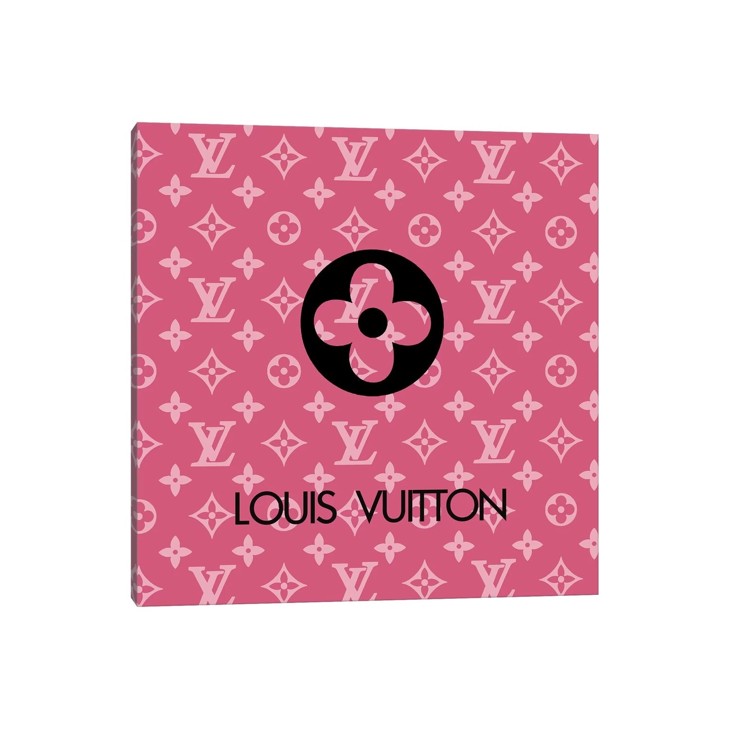 Louis Vuitton Logo Lips Pattern Square - Julie Schreiber Canvas Art Print ( Fashion > Fashion Brands > Louis Vuitton art) - 12x12 in