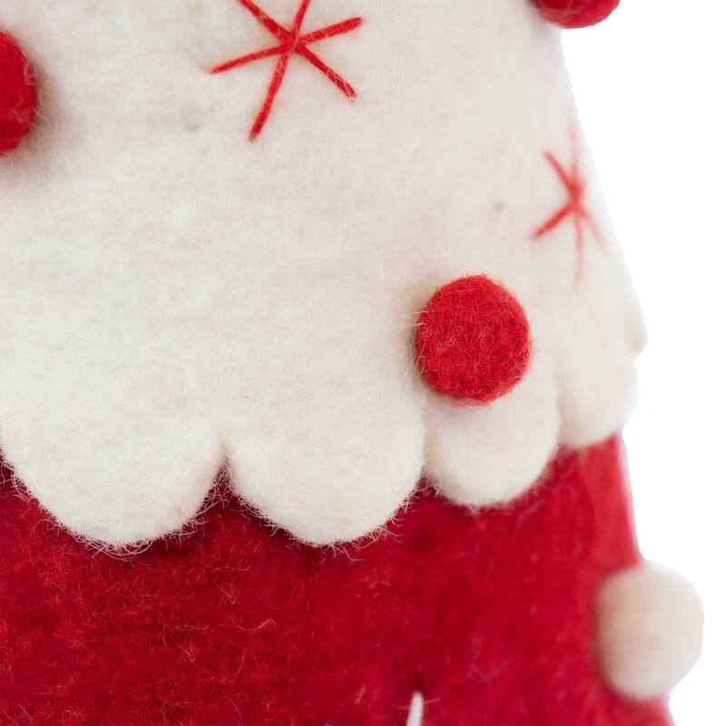 Handmade Felt Christmas Tree Topper or Tabletop Decor, Set of 3 Red