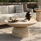 preview thumbnail 24 of 45, Studio London Maddox Single Round Coffee Table Stone Marble Effect 13.8" H x 31.5" W x 31.5" D - Faux Travertine small