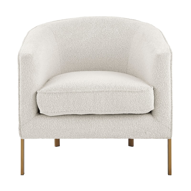 NPD Furniture Harrod Fabric Accent Arm Chair Antique Gold Legs