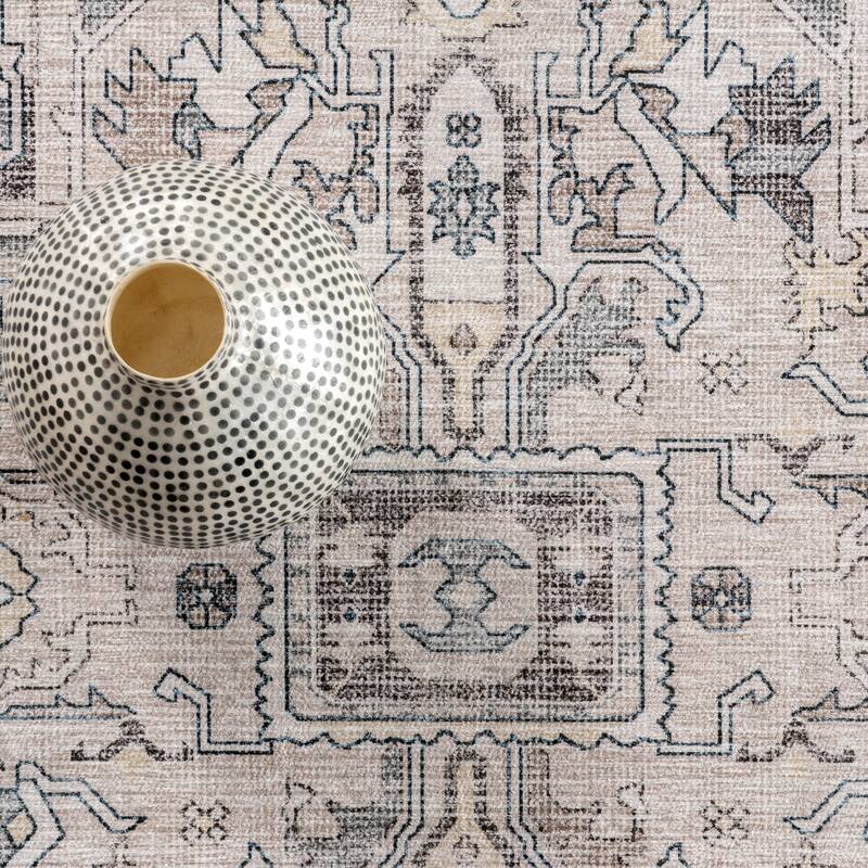 Nuloom Vita SplashGuard Vintage Medallion Machine Washable Area Rug