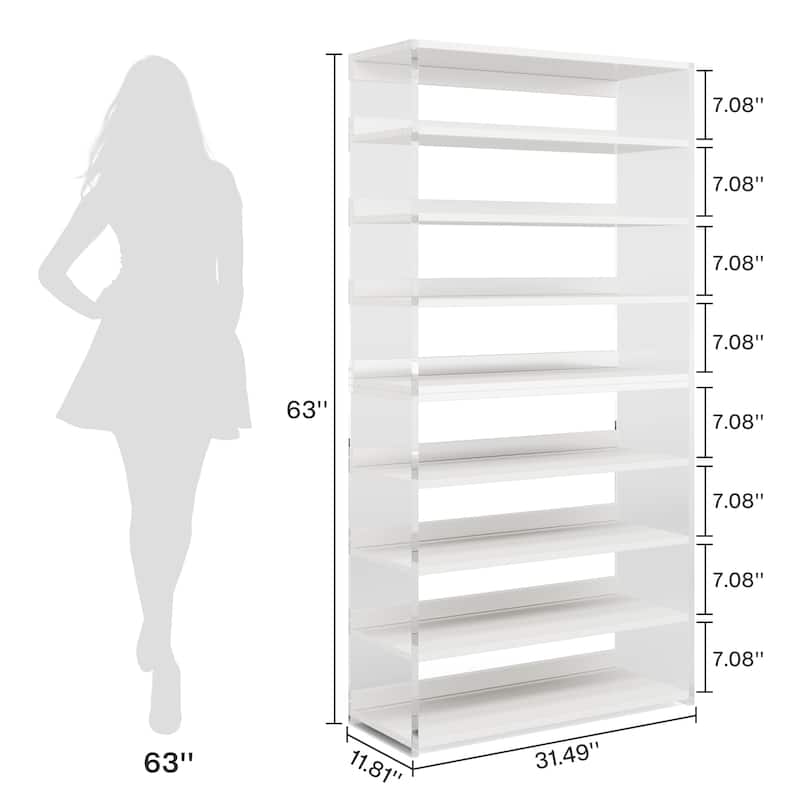 Bookshelf with Wood Shelves, Modern Bookcase, Display Storage Rack for Living Room, Bedroom, Home Office
