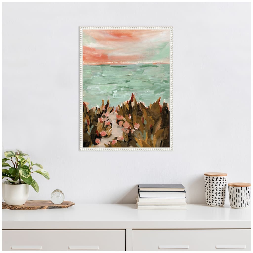 Kate and Laurel Sylvie Landscape 02 Beach Framed Canvas by Annie Quigley