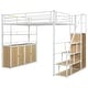 preview thumbnail 7 of 8, Creative Structure Full Size Heavy-Duty Metal Loft Bed Frame with Storage Staircase and Wardrobe, Shelves & Lockers