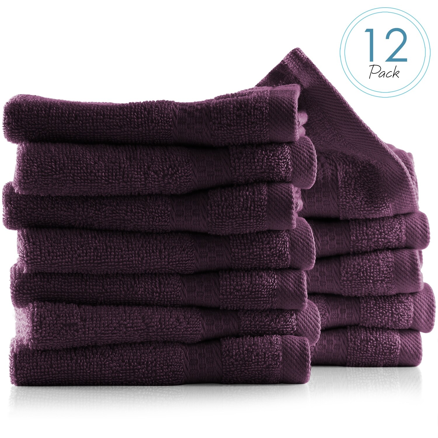 Hearth & Harbor 100 Percent Cotton Ultra Soft and Absorbent Bath Towel Set Cotton Purple Eggplant