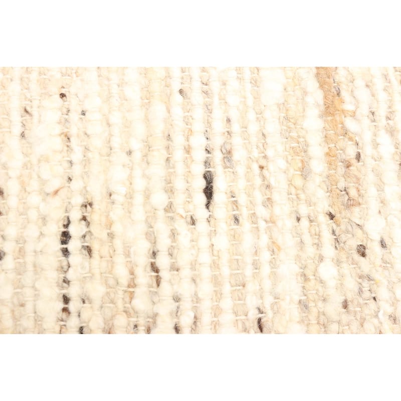 ECARPETGALLERY Braid weave Sienna Beige, Cream Wool Rug - 5'0 x 7'11