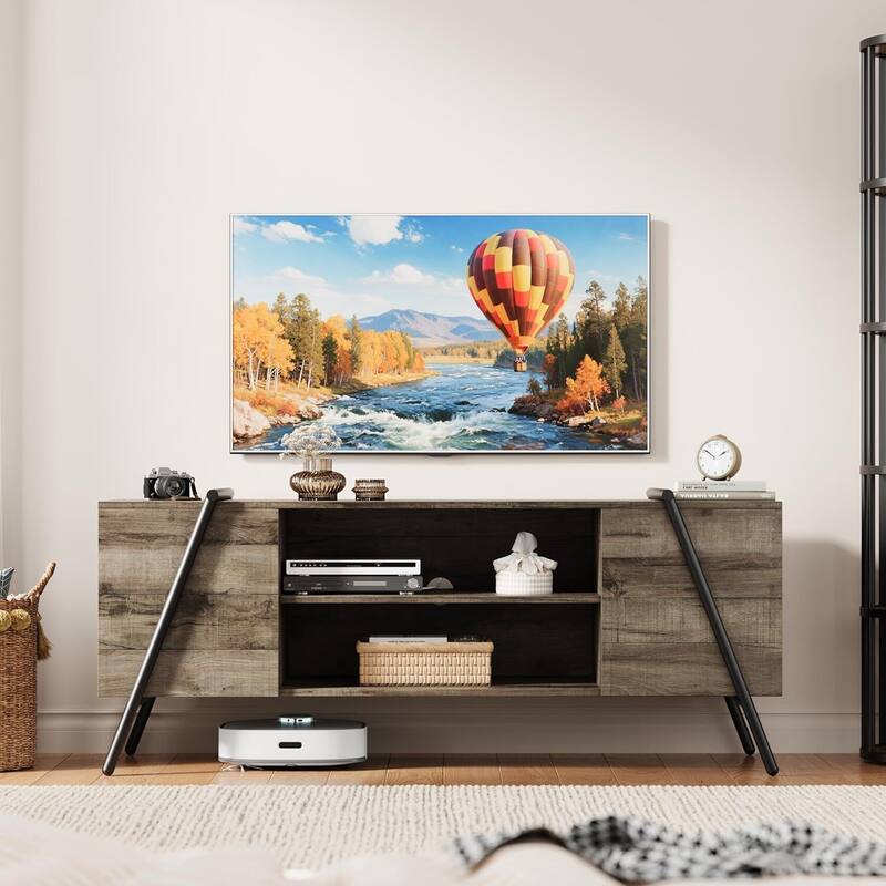 55 Inch TV Stand Modern Entertainment Center for Living Room, Bedroom, Office - N/A - Grey