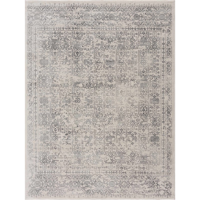 Hauteloom Michie Living Room, Bedroom Area Rug - Cream, Gray, Light Slate - 11'10" x 15'