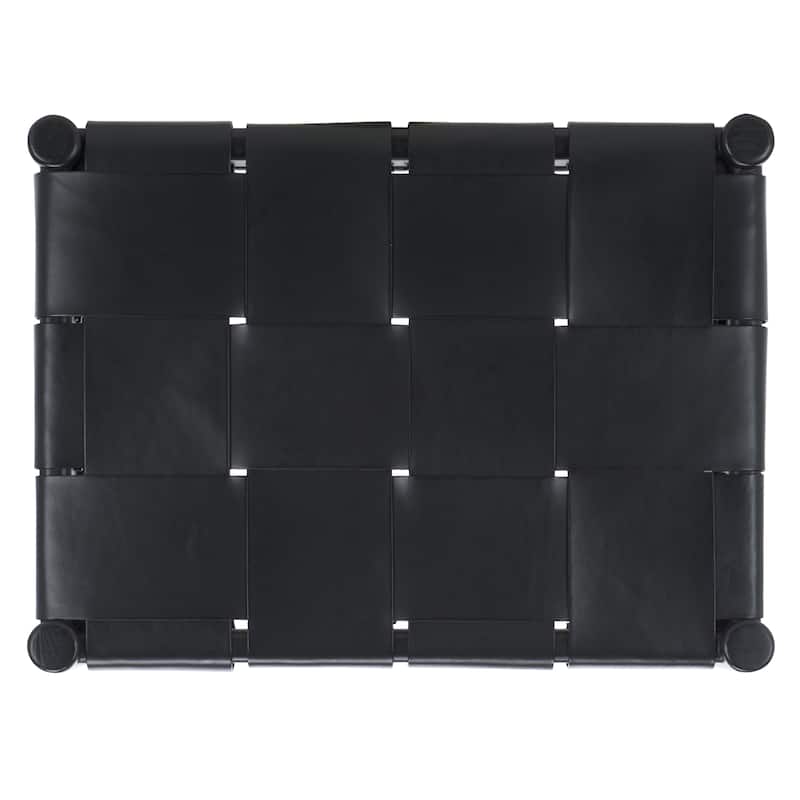 SAFAVIEH Couture Devnie Solid Woven Ottoman, Fully Assembled