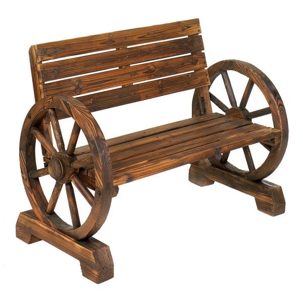 slide 2 of 2, Wagon Wheel Bench - 42.2" x 21" x 31"