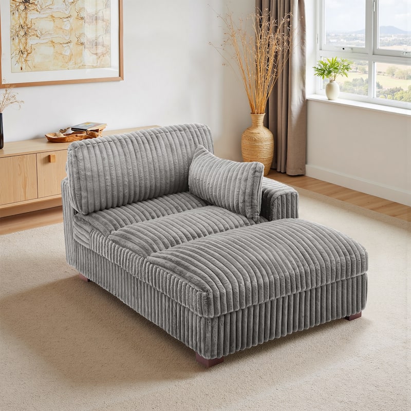 Oversized L-Shape Upholstered Chaise Lounge Sofa Couch
