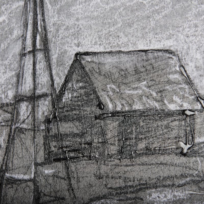Farm View Sketch I (45 x 30) Canvas Art Print