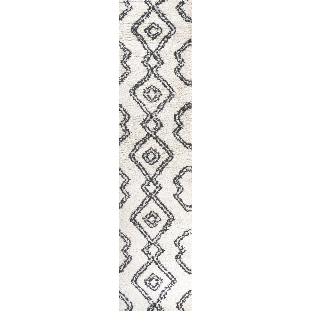 JONATHAN Y Alaro Moroccan Style Diamond Shag Area Rug