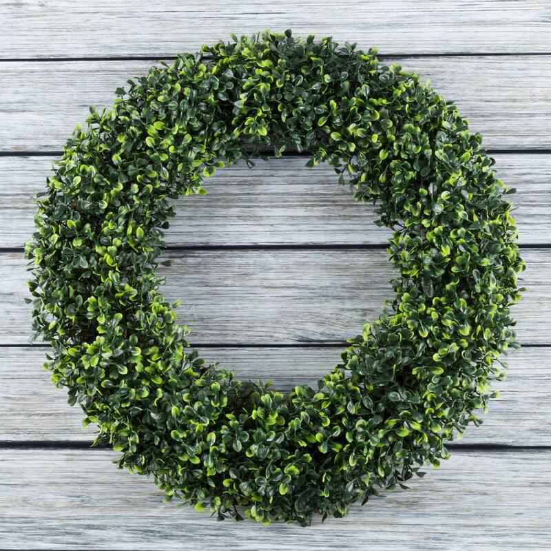 Artificial Boxwood Wreath and Storage Bag Set by Pure Garden