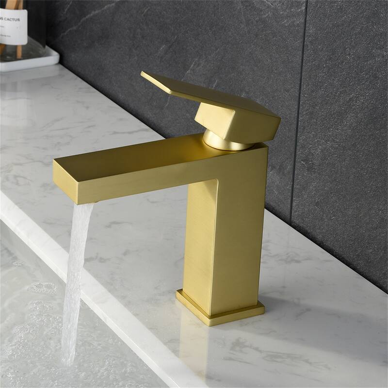 Brushed Gold Single Hole Bathroom Faucet