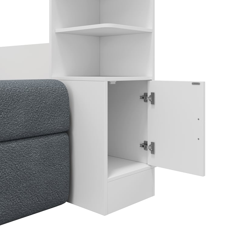 Queen Wall Murphy Bed with Sofa & Storage Cabinets, Home Office & Guest Room