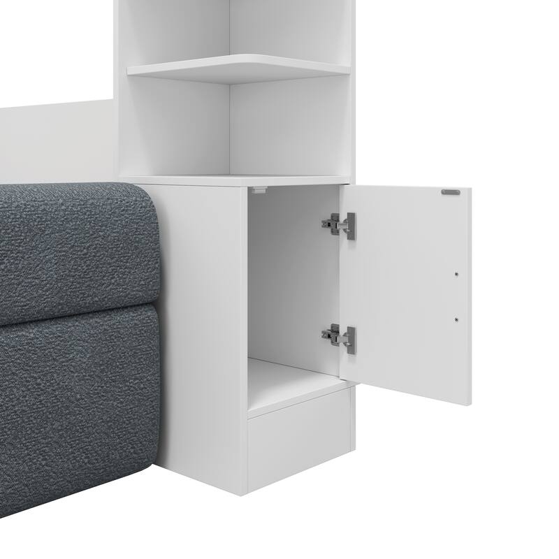 Roomfitters Queen Size Murphy Wall Bed with Sofa and Storage Shelves