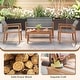 preview thumbnail 6 of 8, Gymax 4 Pieces Outdoor Furniture Set Acacia Wood Frame Sofa Set w/