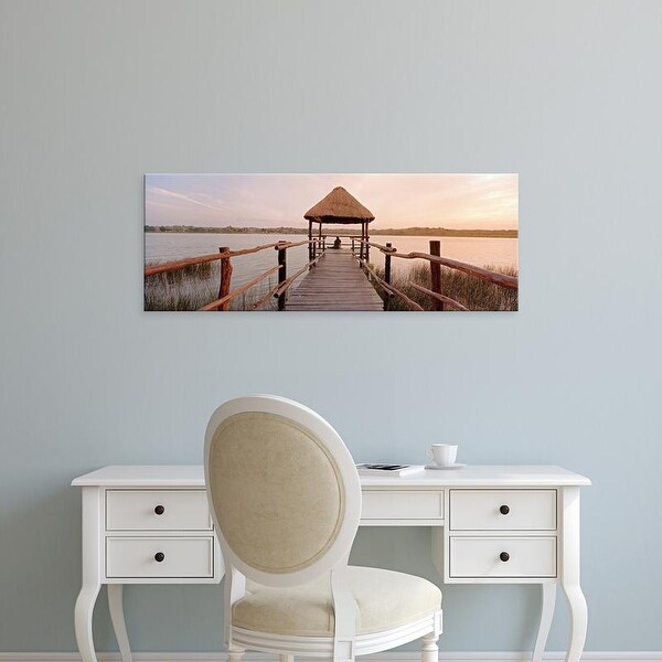 Easy Art Prints Panoramic Images's 'Dock And Lake, Villa Arqueologica, Coba, Quintana Roo, Mexico' Premium Canvas Art