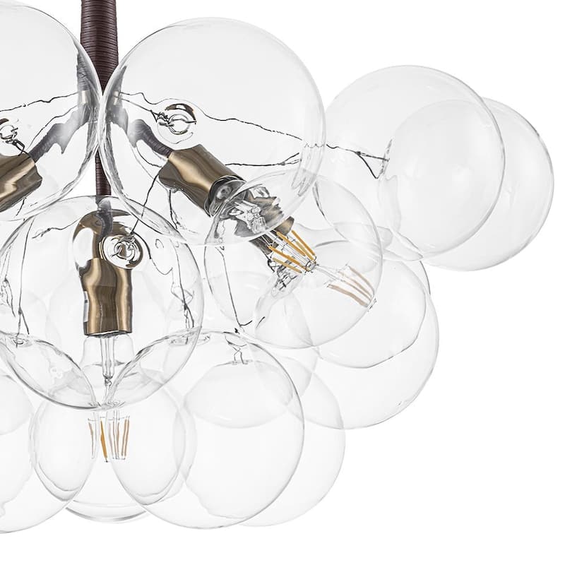 Contemporary Clear Glass Globe Bubble Chandelier