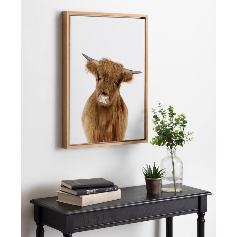 Sylvie Baby Highland Calf Animal Print Framed Canvas by Amy Peterson