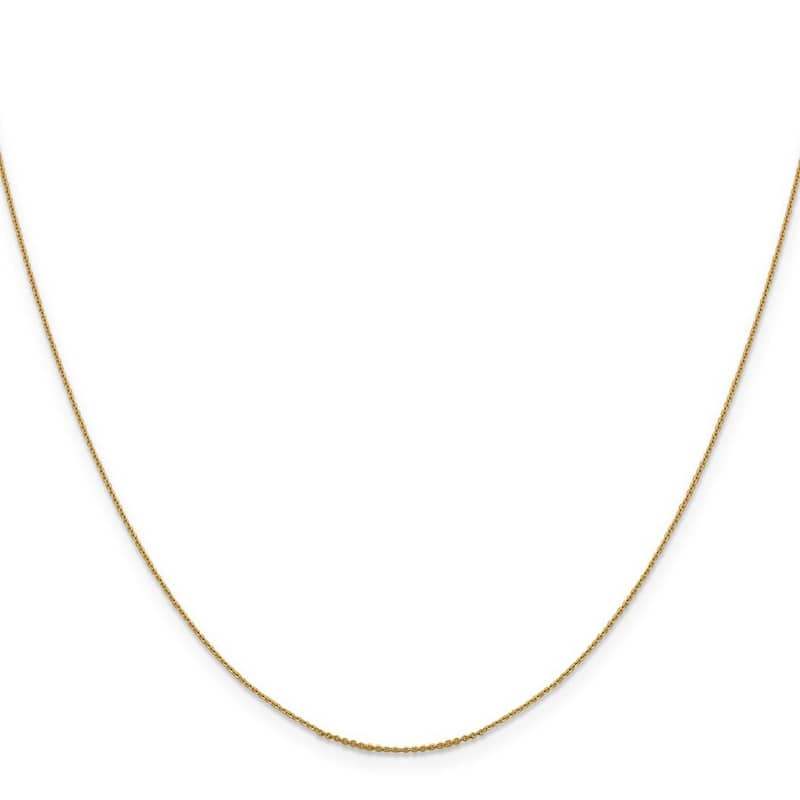 Curata Italian 14k Yellow Gold 0.85mm Diamond-Cut Cable Chain Necklace Options: 16 18 20
