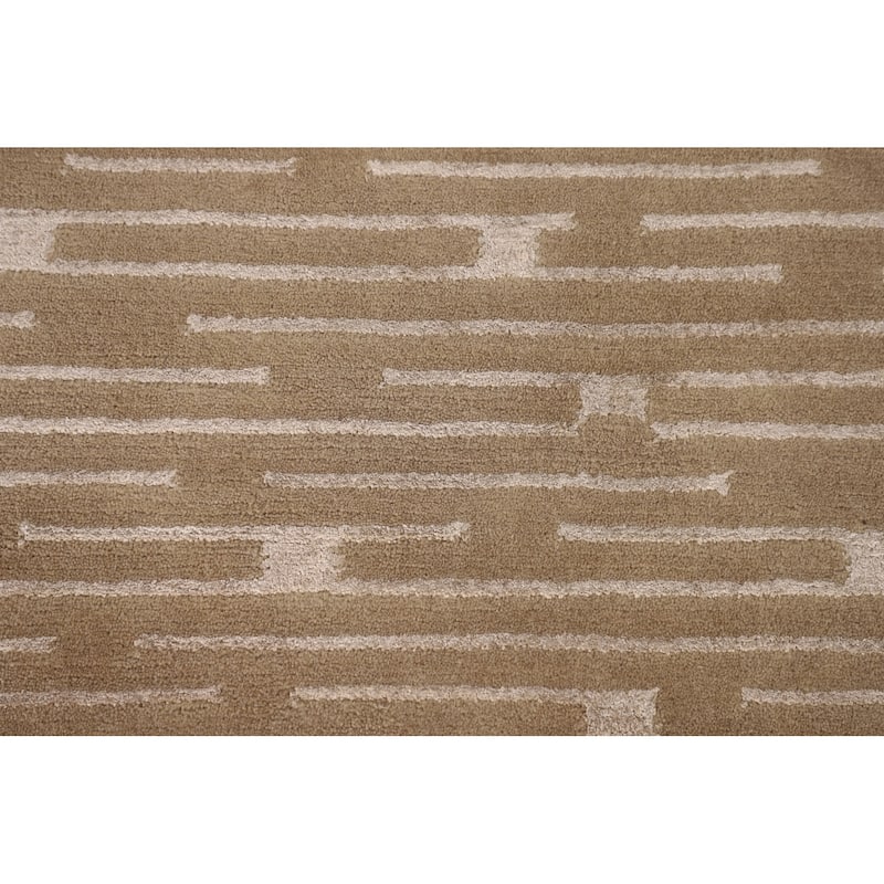 Nepalese Modern Area Rug Hand-Knotted Wool Carpet - 9'3" x 11'10"