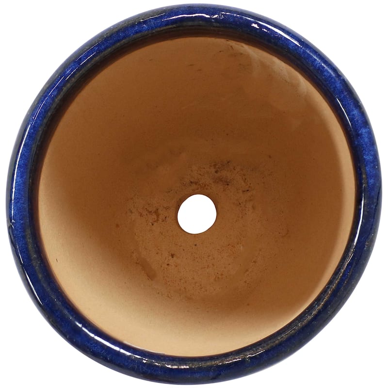 Sunnydaze Resort Ceramic Indoor/Outdoor Planter - Imperial Blue - 8-Inch - Set of 2 - Set of 2