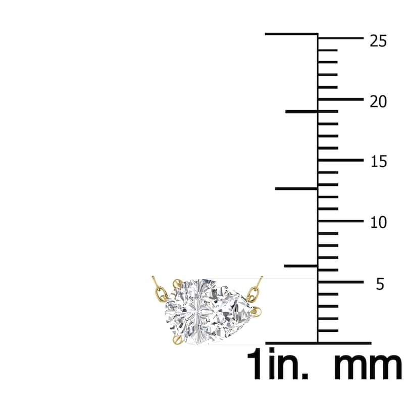 Marquee Lab Grown 1 Carat Floating Pear Shaped Diamond Solitaire Pendant in 14K Yellow Gold