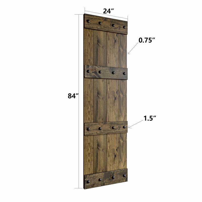 Coast Sequoia 48in./60in./84in. x 84in. Castle Series Pine Wood Double Sliding Barn Door With Hardware Kit