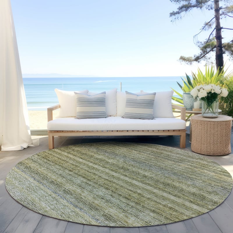 Machine Washable Indoor/ Outdoor Ombre Solid Chantille Rug